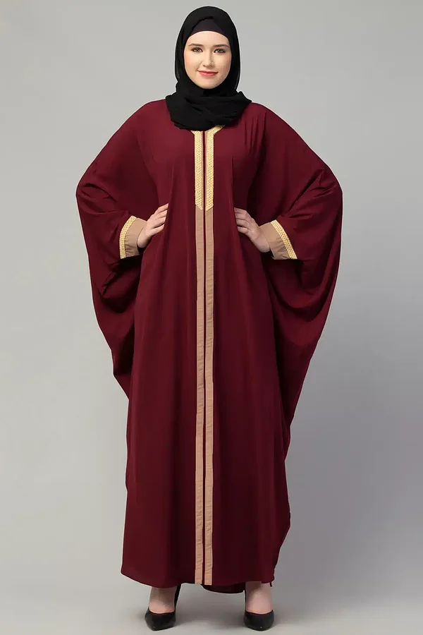 Lace Kaftan Abaya - full length front view