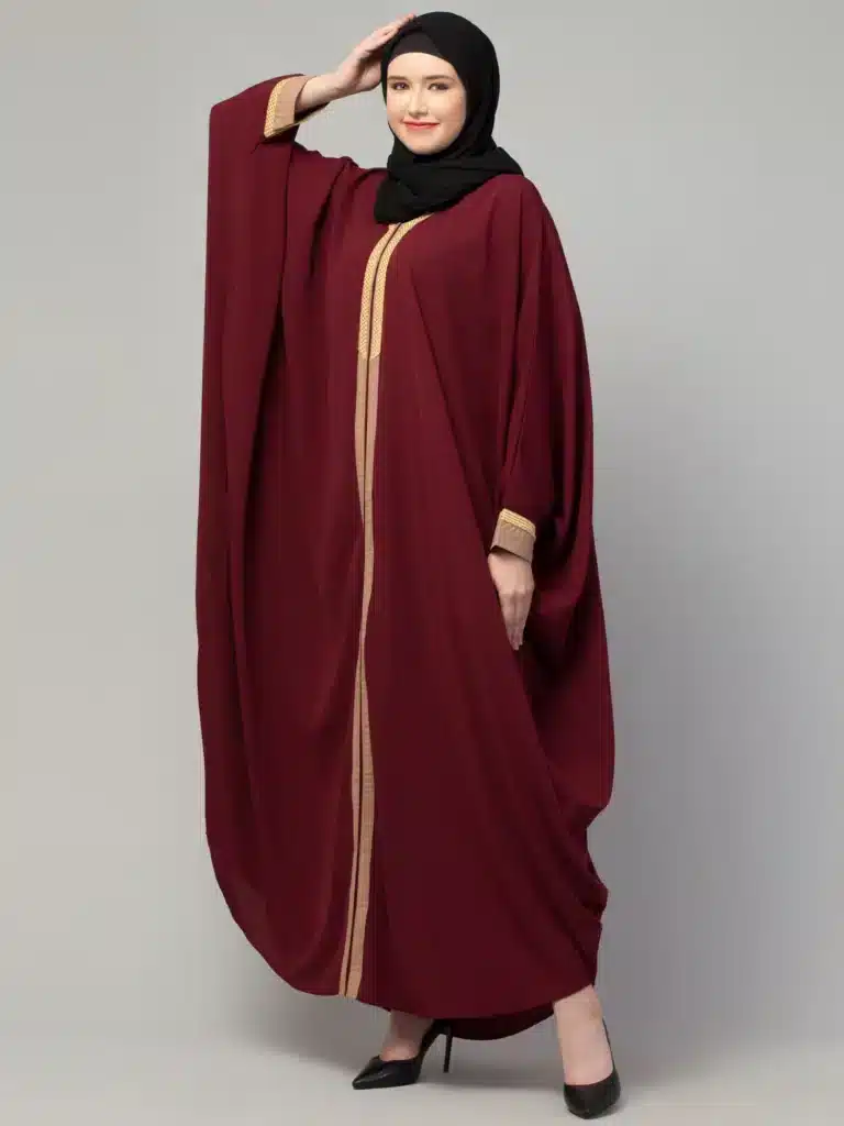 Lace Kaftan Abaya finished stitching and hem detail Lace Kaftan Abaya finished stitching and hem detail