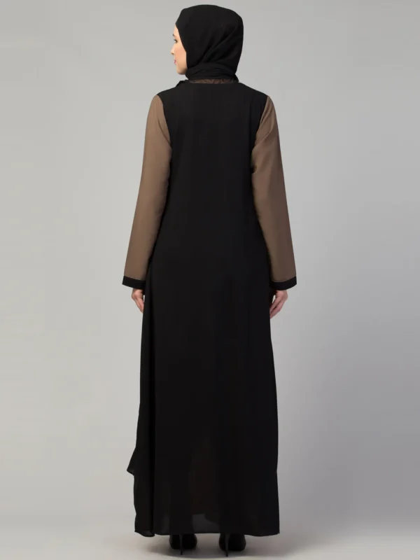 Dual Layer Abaya Dress with Attached Shrug