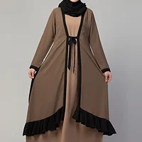 Abaya with Shrug - full length front view