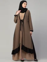 Dual Layer Abaya Dress with Attached Shrug