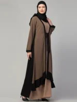 Dual Layer Abaya Dress with Attached Shrug