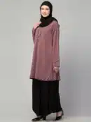 Two Piece Knee Length Abaya with Embroidery