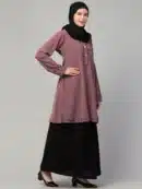 Two Piece Knee Length Abaya with Embroidery