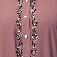 Two Piece Knee Length Abaya with Embroidery