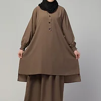 Two Piece Knee Length Abaya and Skirt