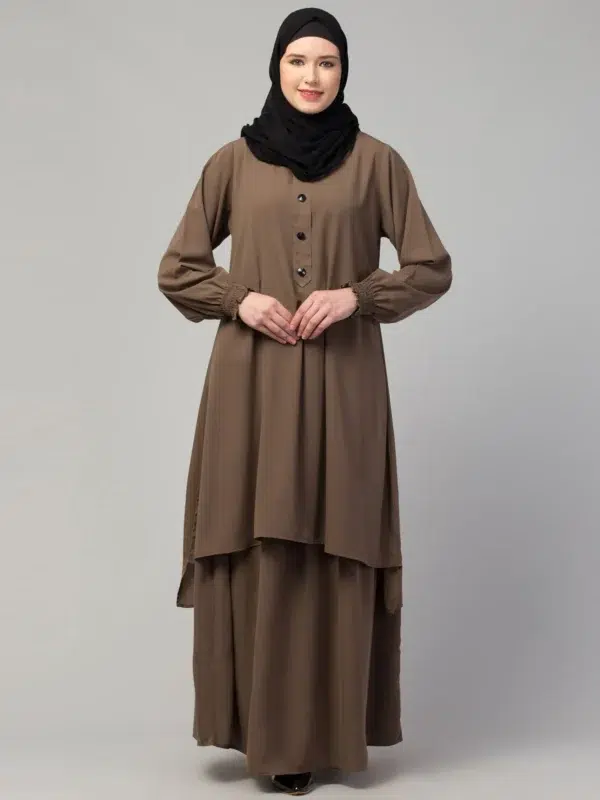 Two Piece Knee Length Abaya and Skirt