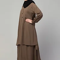Two Piece Knee Length Abaya and Skirt