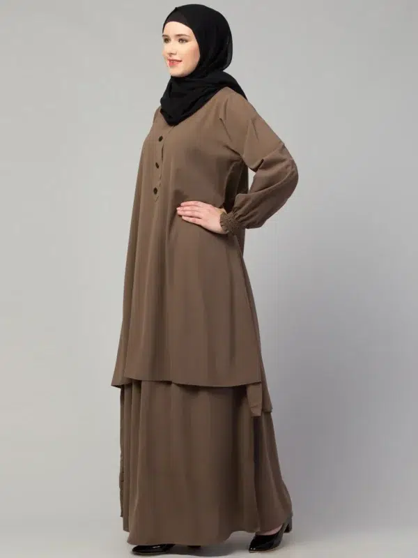 Two Piece Knee Length Abaya and Skirt