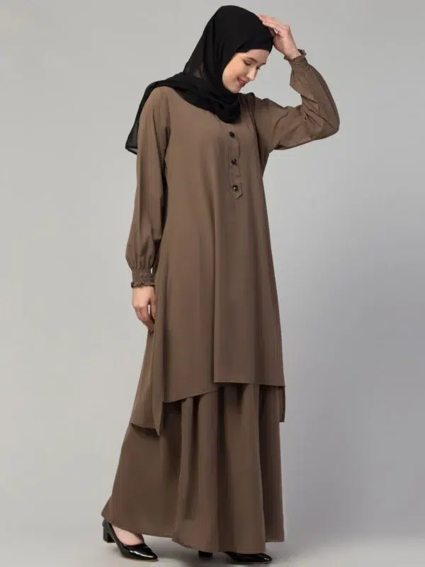 Two Piece Knee Length Abaya and Skirt