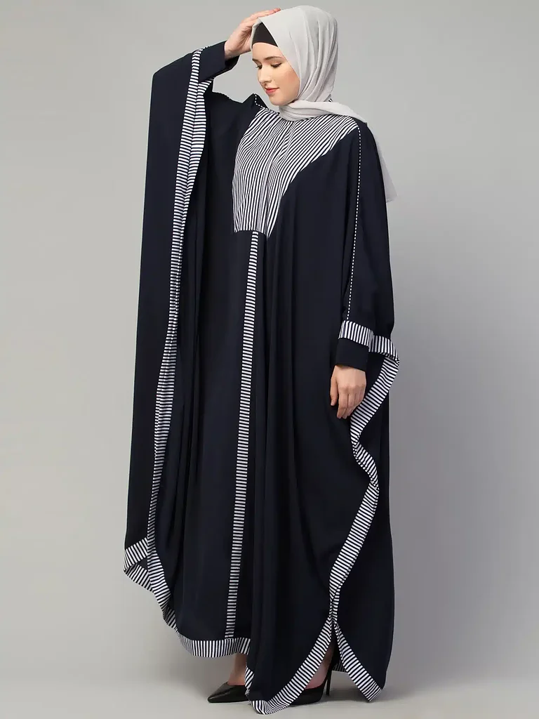 Striped Kaftan  finished stitching and hem detail
