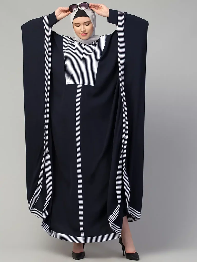 Striped Kaftan  full length front view