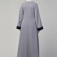 Striped Abaya - Nida Matte fabric close up