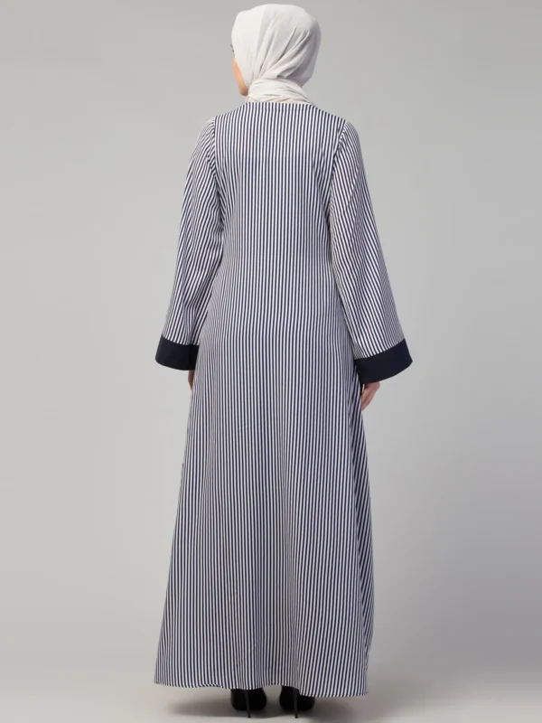 Striped Maxi Dress Abaya