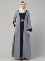 Striped Maxi Dress Abaya