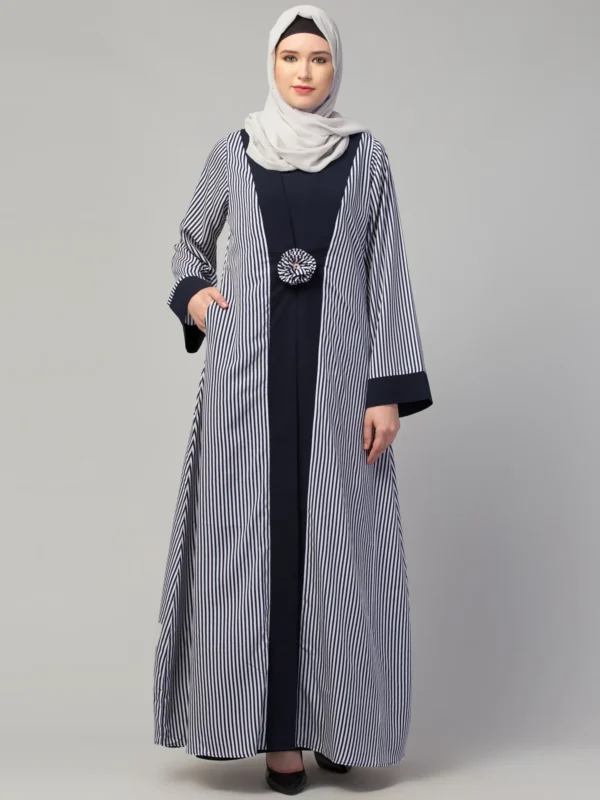 Striped Maxi Dress Abaya