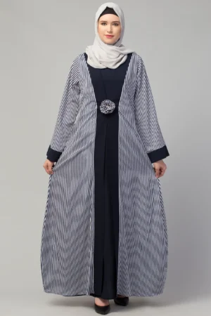 Striped Maxi Dress Abaya