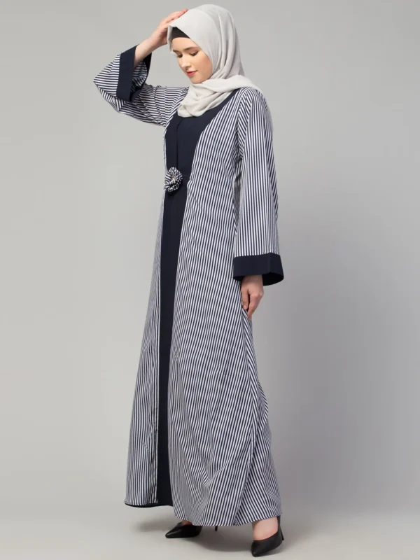 Striped Maxi Dress Abaya