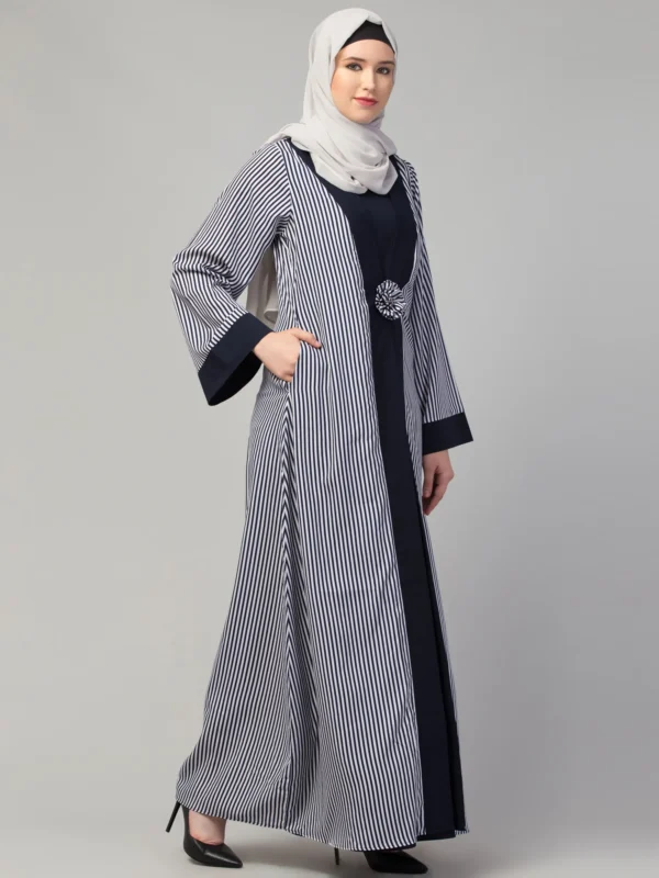 Striped Maxi Dress Abaya