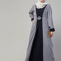 Striped Abaya - sleeve and cuff detail