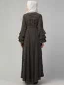 Striped Umbrella Abaya with Adjustable Belt