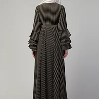 Umbrella Abaya with Belt - Nida Matte fabric close up