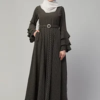 Umbrella Abaya with Belt - side drape