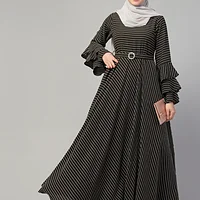 Umbrella Abaya with Belt - sleeve and cuff detail