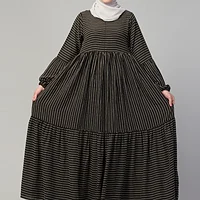 Striped Umbrella Abaya - sleeve and cuff detail