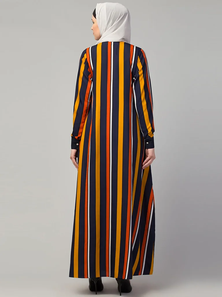 Front Open Button Abaya  Nida Matte fabric close up