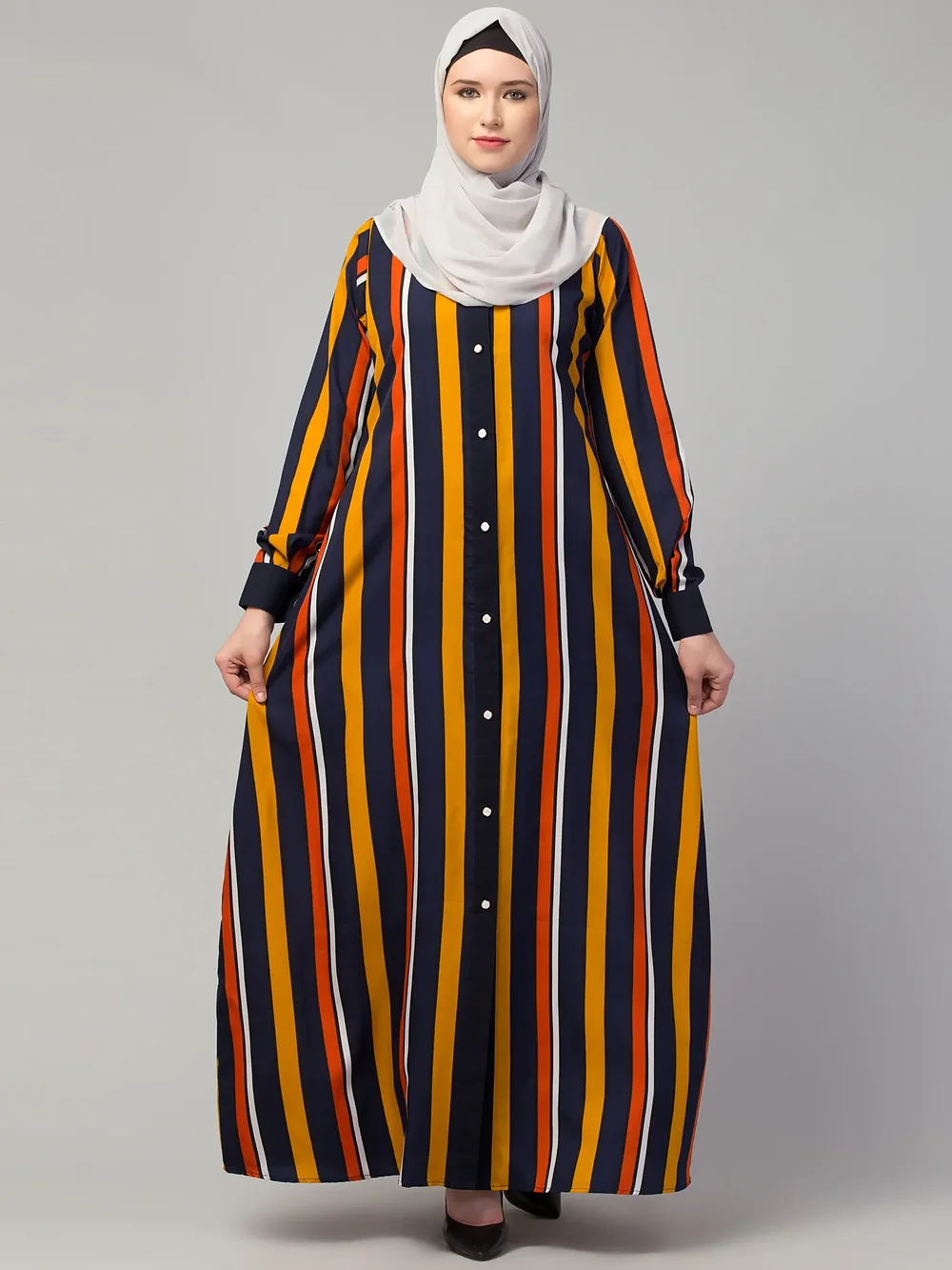 Front Open Button Abaya  sleeve and cuff detail