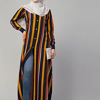 Front Open Button Abaya - side drape