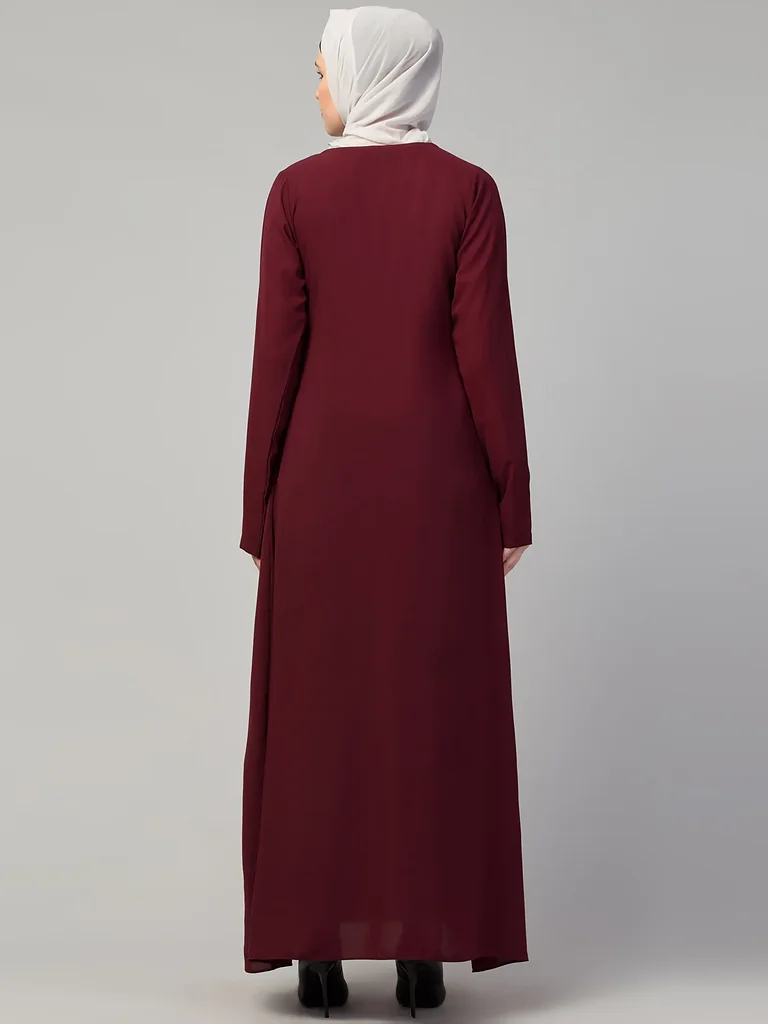 Inner Abaya with Pockets  Nida Matte fabric close up