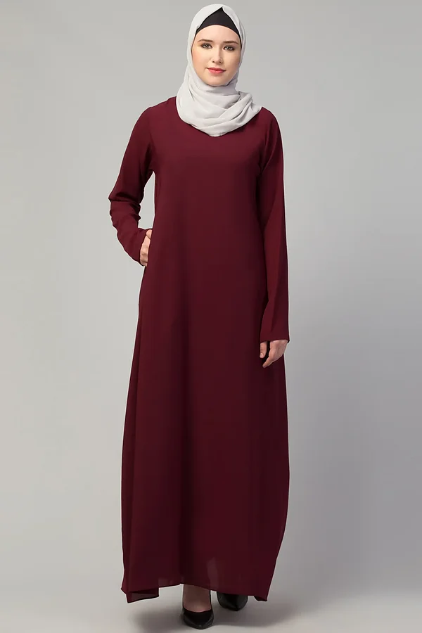 Inner Abaya with Pockets  full length front view