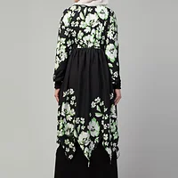 Dual Layer Abaya Dress - Nida Matte fabric close up