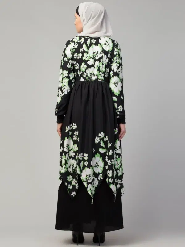 Dual Layer Abaya Dress with attached Shrug