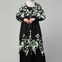 Dual Layer Abaya Dress - full length front view