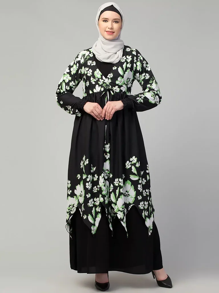 Dual Layer Abaya Dress  full length front view