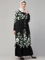 Dual Layer Abaya Dress with attached Shrug