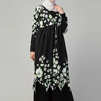 Dual Layer Abaya Dress - styling and drape detail