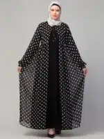 Dual Layer Abaya Dress with attached Shrug