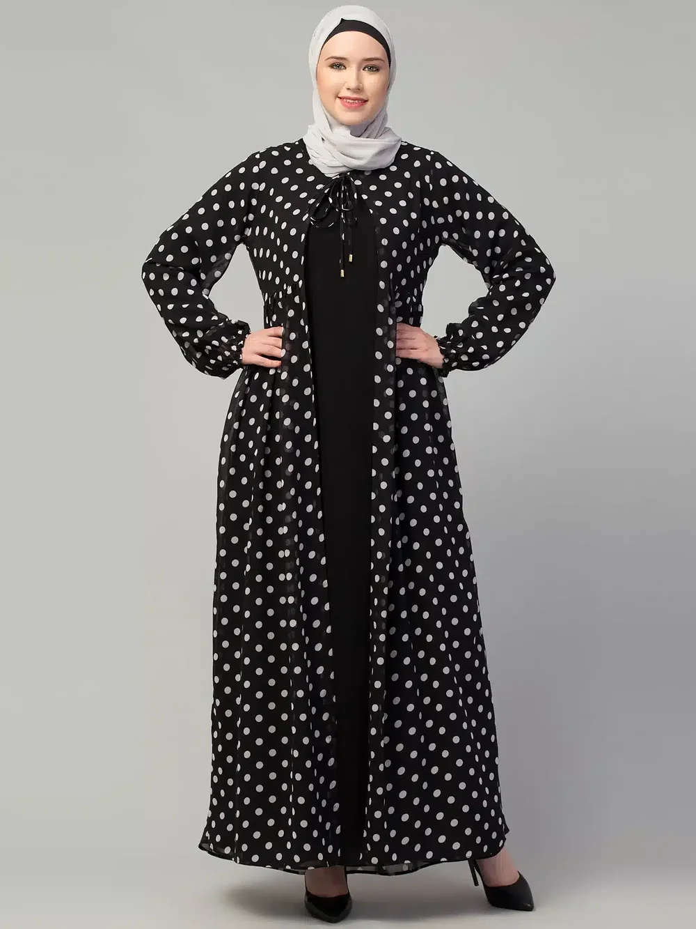 Dual Layer Shrug Abaya side drape