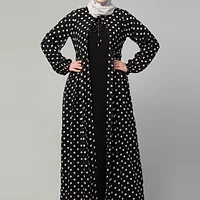 Dual Layer Shrug Abaya - side drape