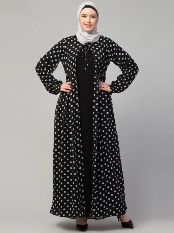 Dual Layer Abaya Dress with attached Shrug