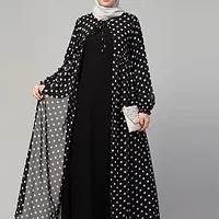 Dual Layer Shrug Abaya - sleeve and cuff detail