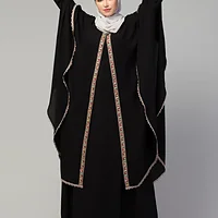 Abaya with Cape - sleeve and cuff detail