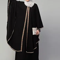 Abaya with Cape - full length front view