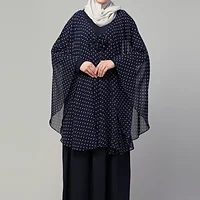 Polka Dot Abaya - side drape