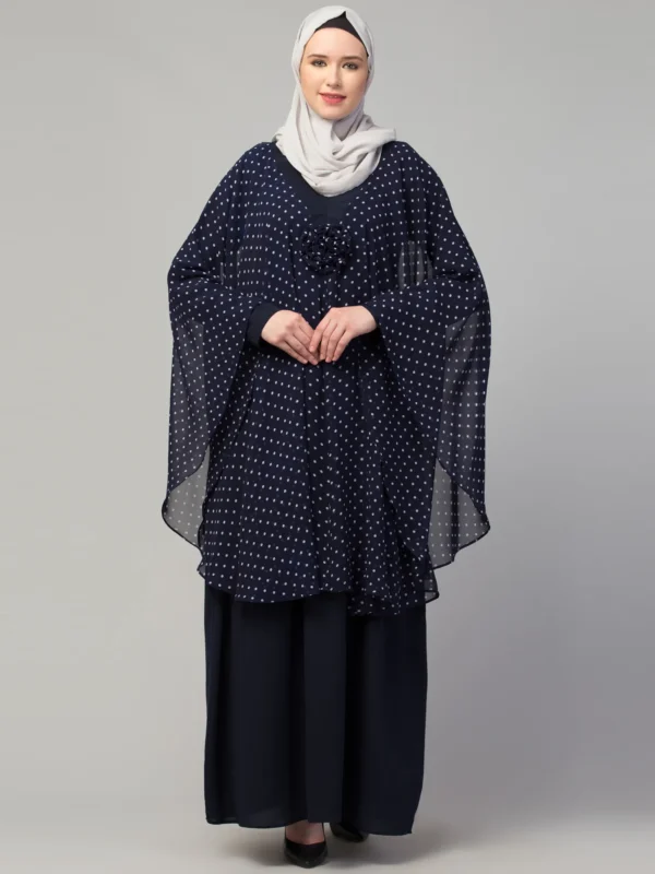 Aline Shrug abaya with Polka dot Cape