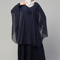 Polka Dot Abaya - full length front view